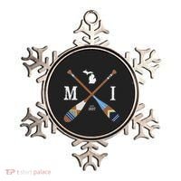 Paddle Mi Michigan Lake Life Painted Oars Ornament thumb 0