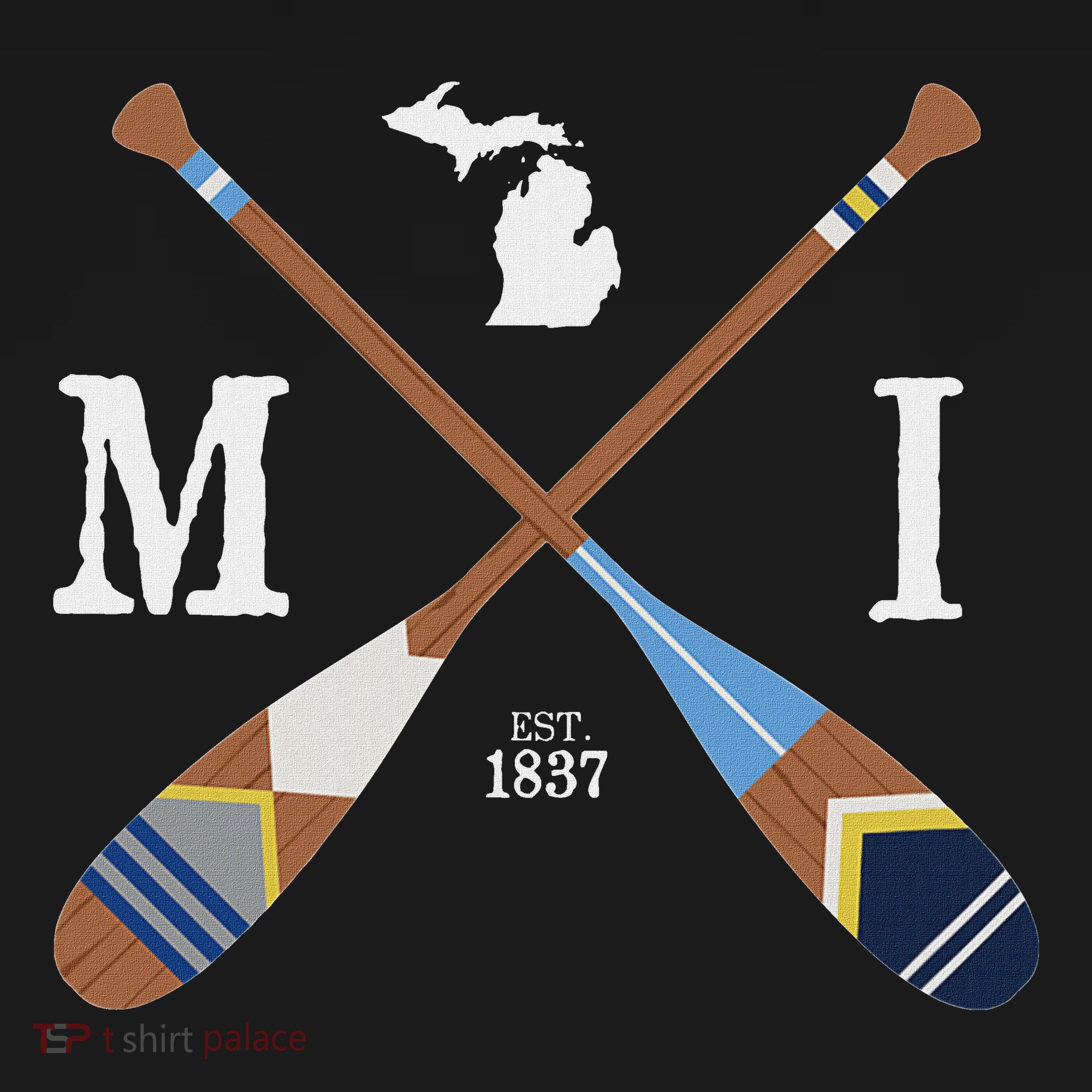 Paddle Mi Michigan Lake Life Painted Oars Ornament