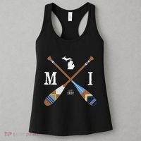 Paddle Mi Michigan Lake Life Painted Oars Women's Tank Top thumb 3