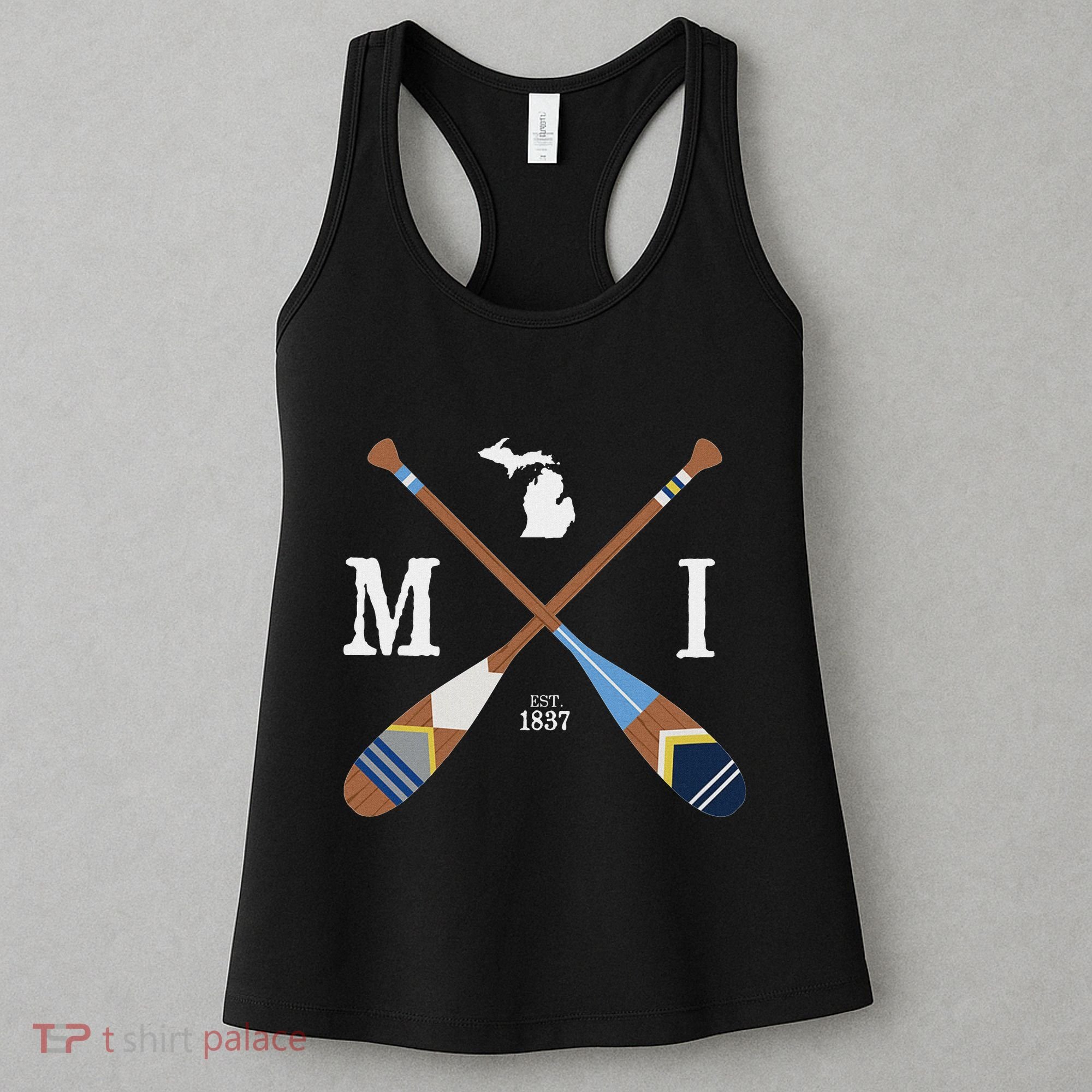 Paddle Mi Michigan Lake Life Painted Oars Women's Tank Top