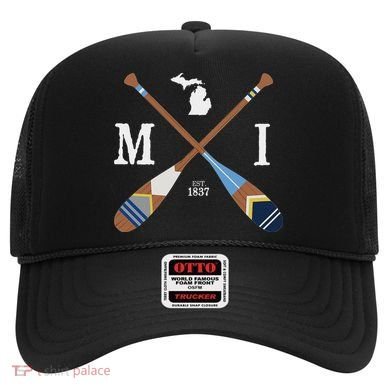 Paddle Mi Michigan Lake Life Painted Oars Hat