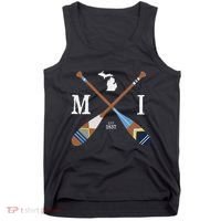 Paddle Mi Michigan Lake Life Painted Oars Tank Top thumb 0