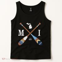 Paddle Mi Michigan Lake Life Painted Oars Tank Top thumb 2