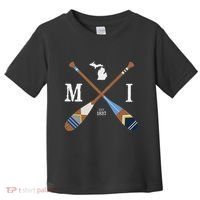 Paddle Mi Michigan Lake Life Painted Oars Toddler T-Shirt thumb 0