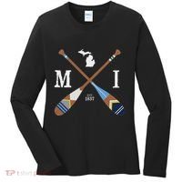 Paddle Mi Michigan Lake Life Painted Oars Women's Long Sleeve Shirt thumb 0