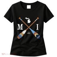 Paddle Mi Michigan Lake Life Painted Oars Women's T-Shirt thumb 0