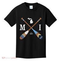 Paddle Mi Michigan Lake Life Painted Oars Kids T-Shirt thumb 0