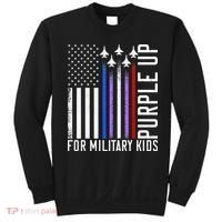 Purple Military Month Child Month Us American Flag Sweatshirt thumb 0
