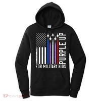 Purple Military Month Child Month Us American Flag Women's Hoodie thumb 0