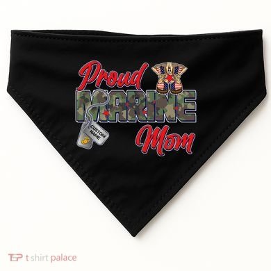 Proud Marine Mom Personalize Dog Tags USA-Made Doggie Bandana