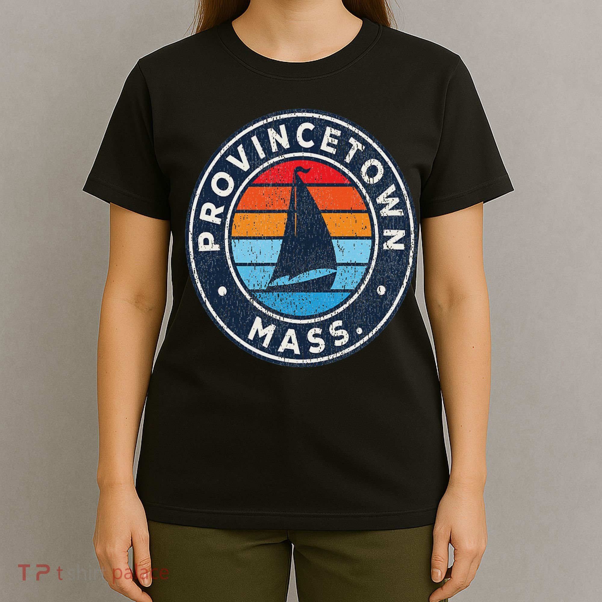 Provincetown Massachusetts Ma Vintage Sailboat Retro 70s T-Shirt