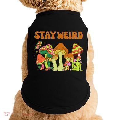 Psychedelic Magic Mushrooms Retro Vintage Stay Weird Doggie Tank