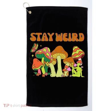 Psychedelic Magic Mushrooms Retro Vintage Stay Weird Golf Towel