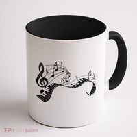 Pianist Music Notes Treble Clef Piano Player Keyboard Piano Coffee Mug thumb 1