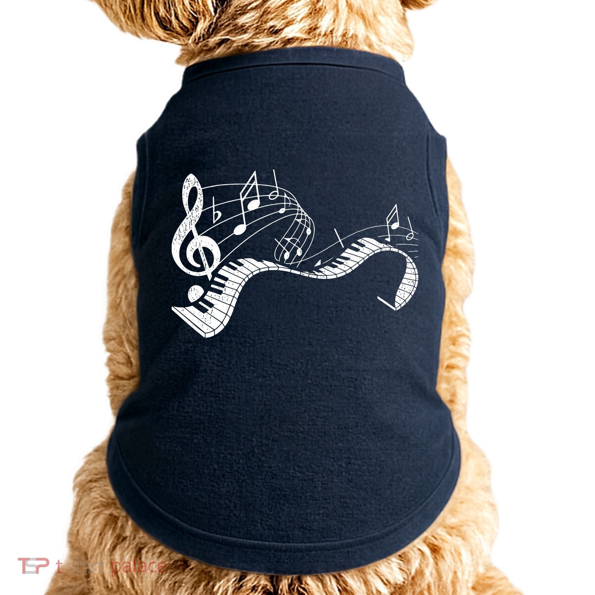 Pianist Music Notes Treble Clef Piano Player Keyboard Piano Doggie Tank