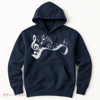 Pianist Music Notes Treble Clef Piano Player Keyboard Piano Hoodie thumb 0