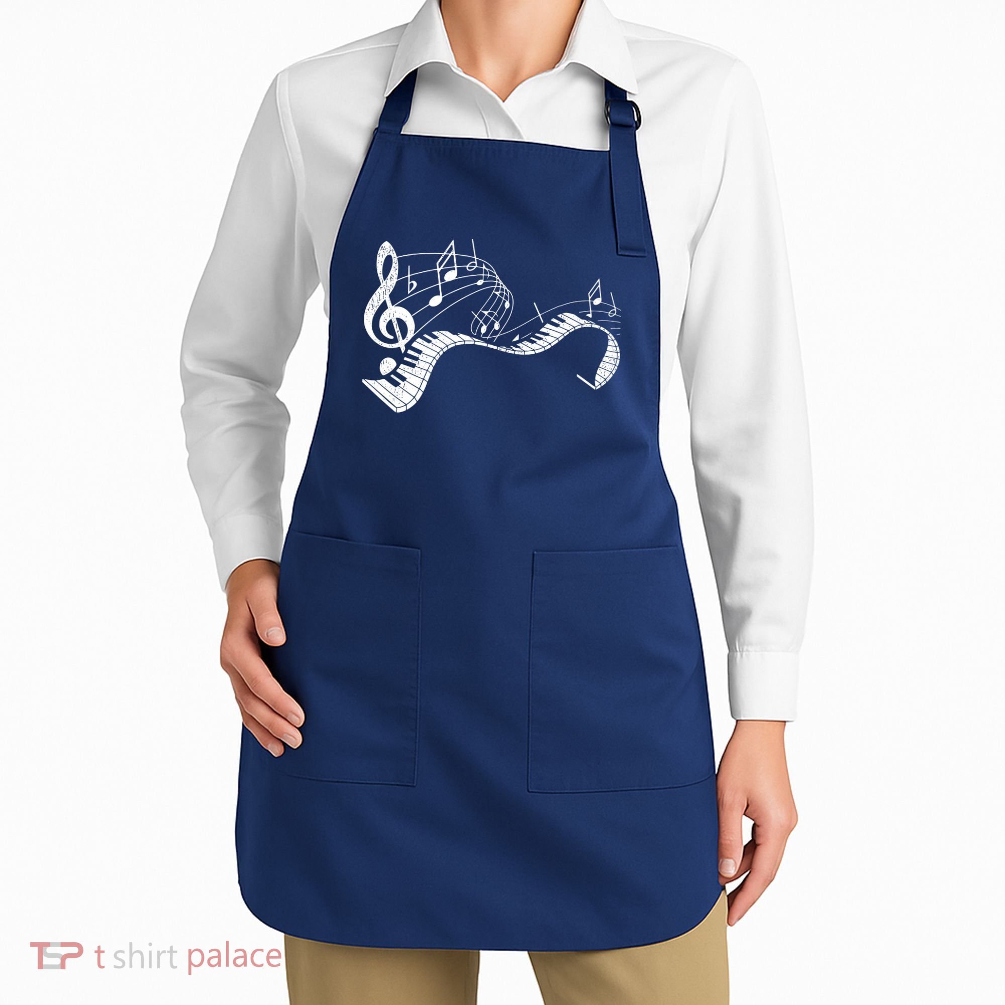 Pianist Music Notes Treble Clef Piano Player Keyboard Piano Apron