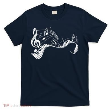 Pianist Music Notes Treble Clef Piano Player Keyboard Piano T-Shirt