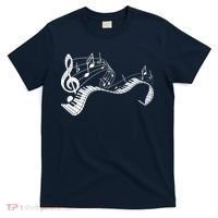 Pianist Music Notes Treble Clef Piano Player Keyboard Piano T-Shirt thumb 0