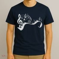 Pianist Music Notes Treble Clef Piano Player Keyboard Piano T-Shirt thumb 3