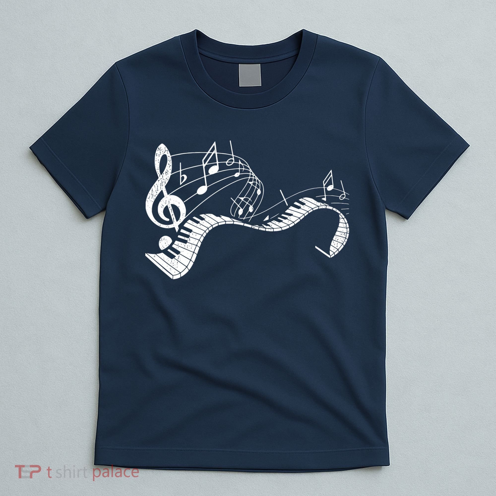 Pianist Music Notes Treble Clef Piano Player Keyboard Piano T-Shirt
