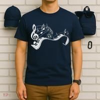 Pianist Music Notes Treble Clef Piano Player Keyboard Piano T-Shirt thumb 6