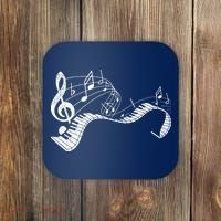 Pianist Music Notes Treble Clef Piano Player Keyboard Piano Coaster thumb 0