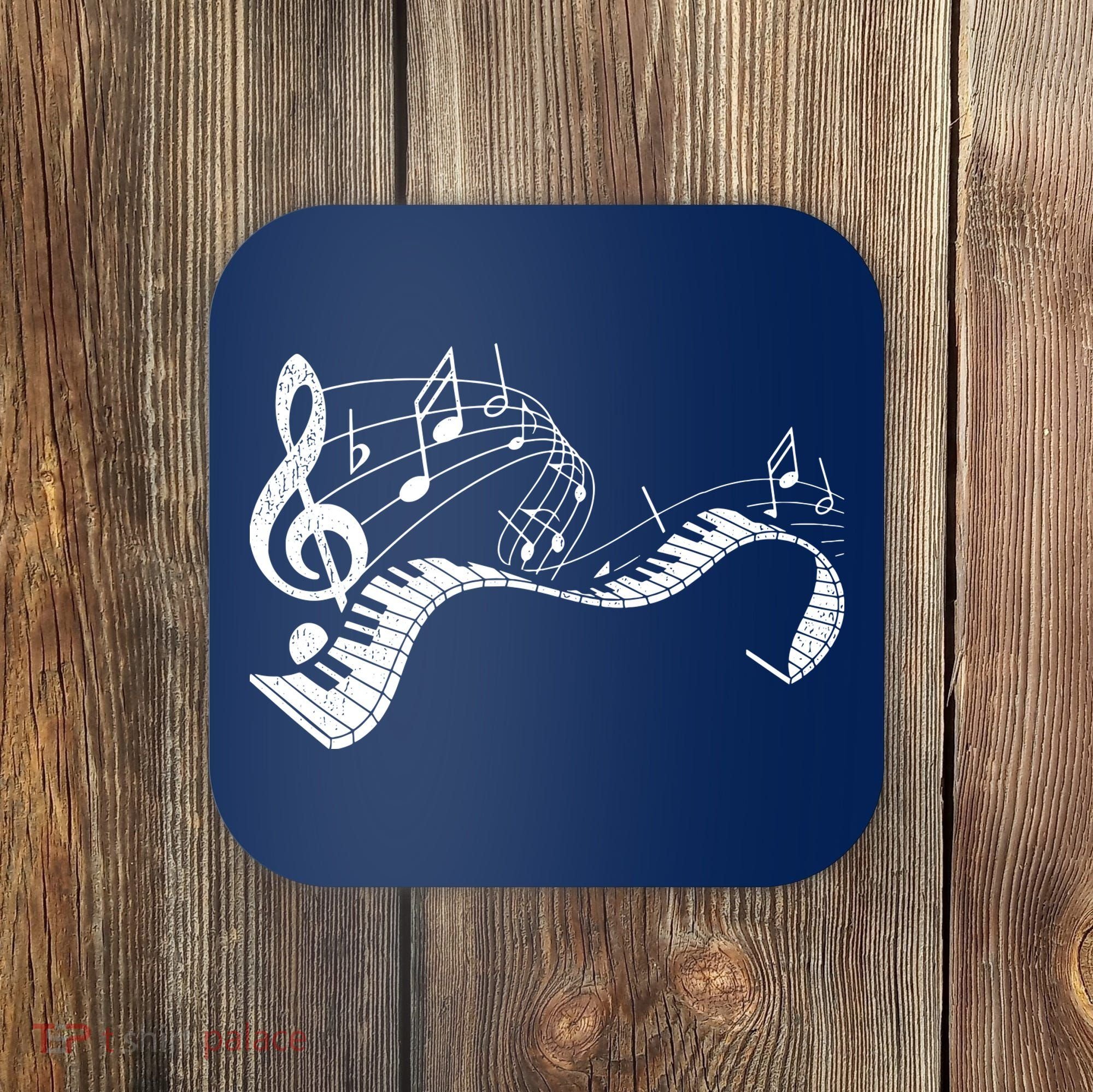 Pianist Music Notes Treble Clef Piano Player Keyboard Piano Coaster