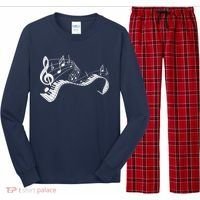 Pianist Music Notes Treble Clef Piano Player Keyboard Piano Long Sleeve Pajama Set thumb 0