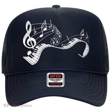 Pianist Music Notes Treble Clef Piano Player Keyboard Piano Hat
