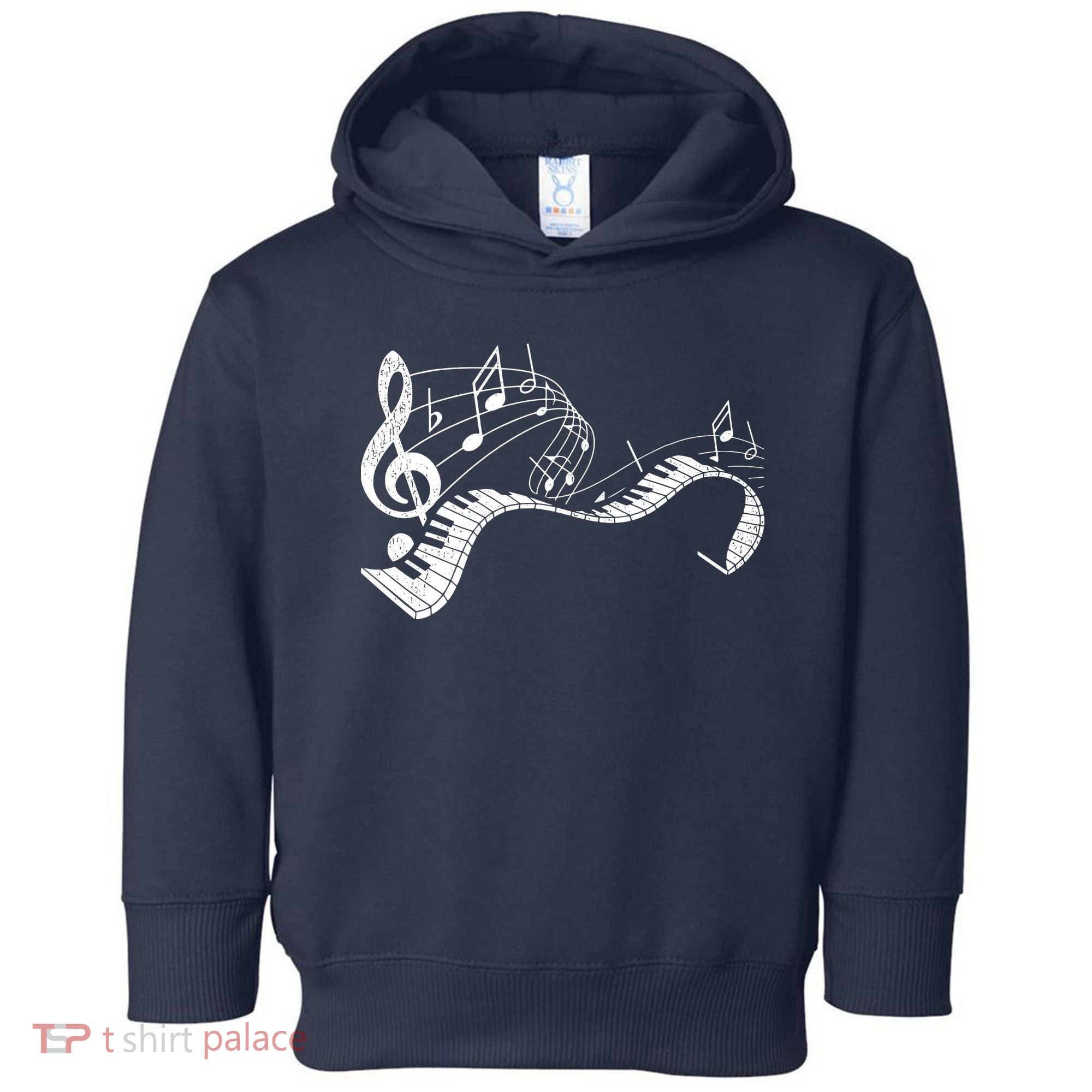 Pianist Music Notes Treble Clef Piano Player Keyboard Piano Toddler Hoodie
