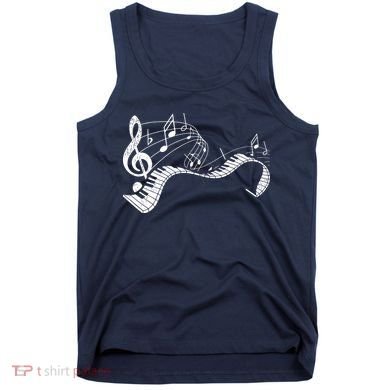 Pianist Music Notes Treble Clef Piano Player Keyboard Piano Tank Top