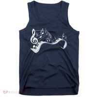 Pianist Music Notes Treble Clef Piano Player Keyboard Piano Tank Top thumb 0