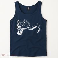 Pianist Music Notes Treble Clef Piano Player Keyboard Piano Tank Top thumb 2