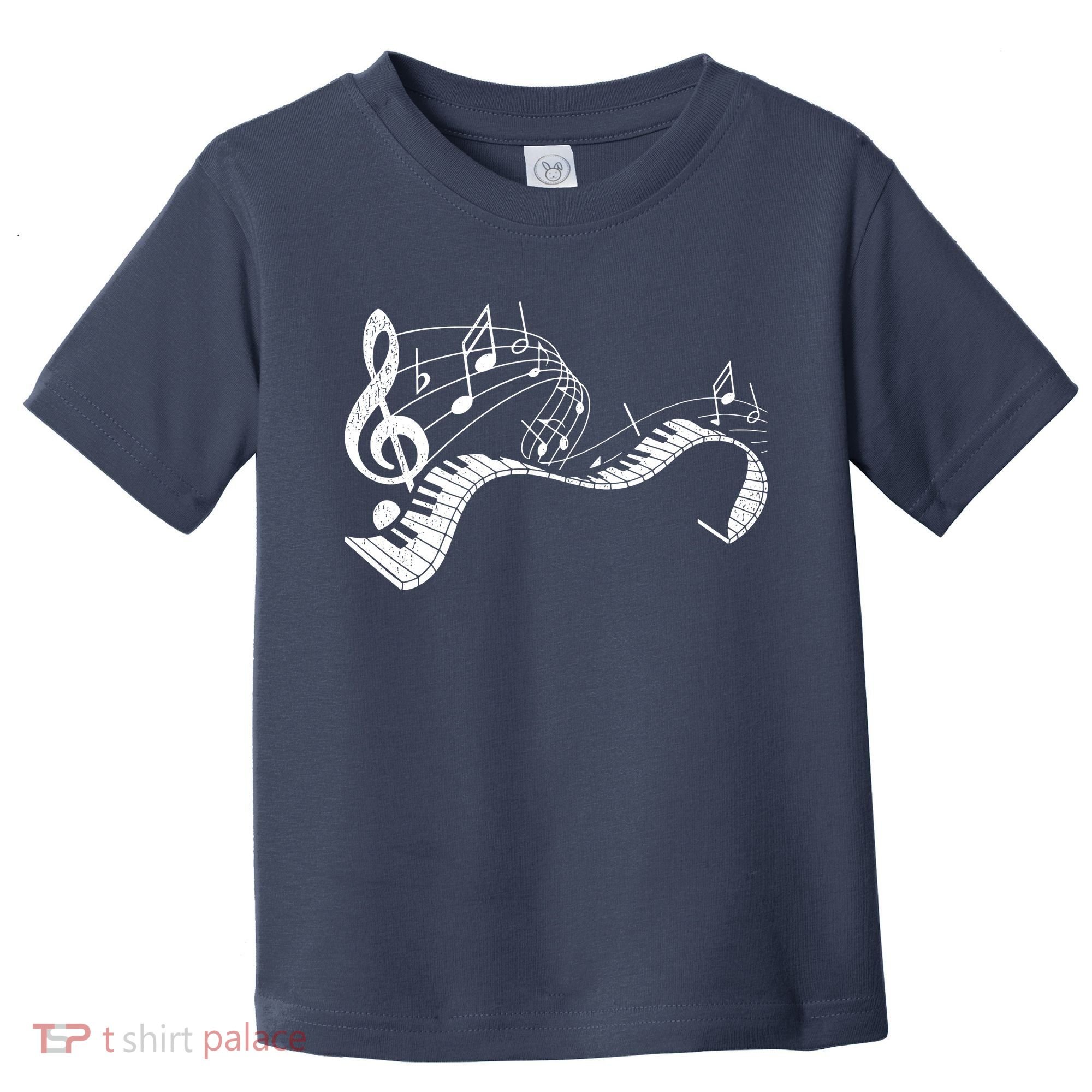 Pianist Music Notes Treble Clef Piano Player Keyboard Piano Toddler T-Shirt