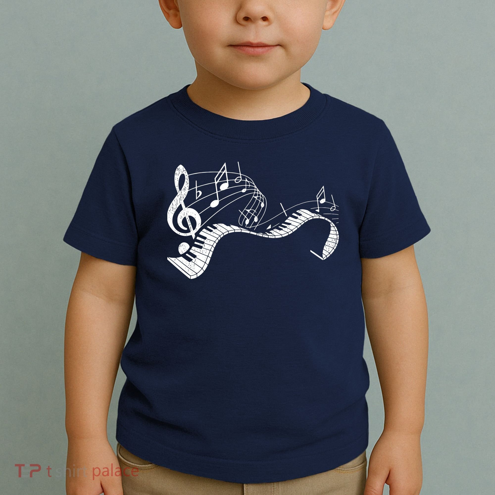 Pianist Music Notes Treble Clef Piano Player Keyboard Piano Toddler T-Shirt