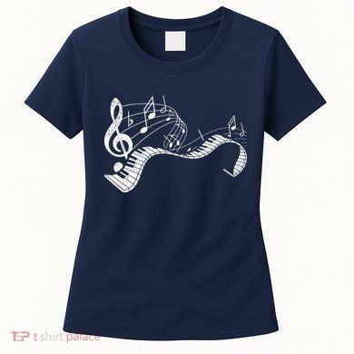 Pianist Music Notes Treble Clef Piano Player Keyboard Piano Women's T-Shirt