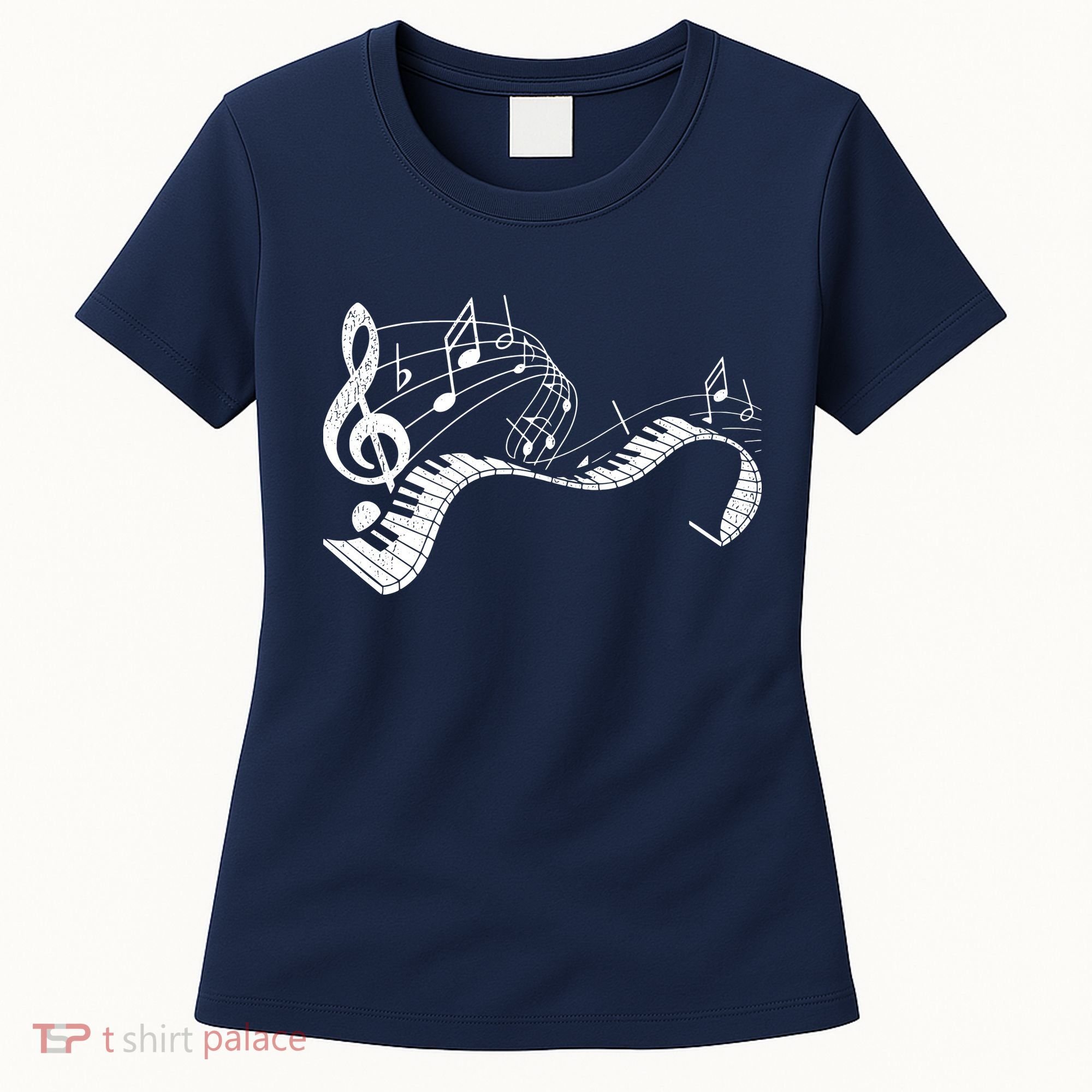 Pianist Music Notes Treble Clef Piano Player Keyboard Piano Women's T-Shirt