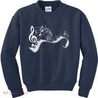 Pianist Music Notes Treble Clef Piano Player Keyboard Piano Kids Sweatshirt thumb 0