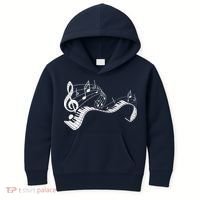 Pianist Music Notes Treble Clef Piano Player Keyboard Piano Kids Hoodie thumb 0