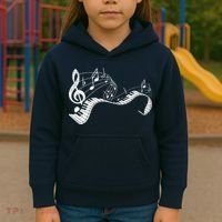 Pianist Music Notes Treble Clef Piano Player Keyboard Piano Kids Hoodie thumb 3