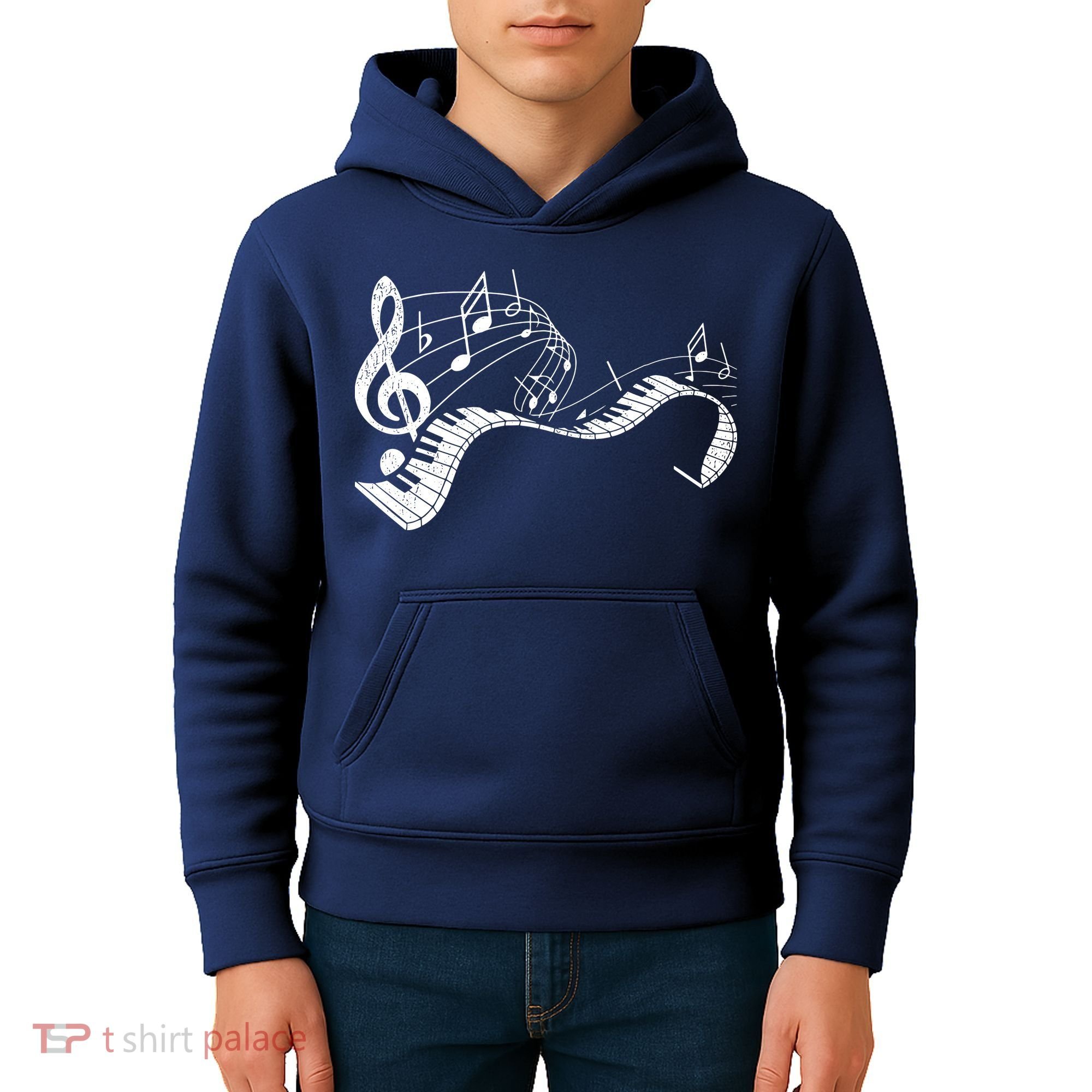 Pianist Music Notes Treble Clef Piano Player Keyboard Piano Kids Hoodie