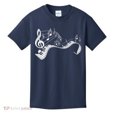 Pianist Music Notes Treble Clef Piano Player Keyboard Piano Kids T-Shirt