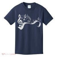 Pianist Music Notes Treble Clef Piano Player Keyboard Piano Kids T-Shirt thumb 0