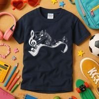 Pianist Music Notes Treble Clef Piano Player Keyboard Piano Kids T-Shirt thumb 3