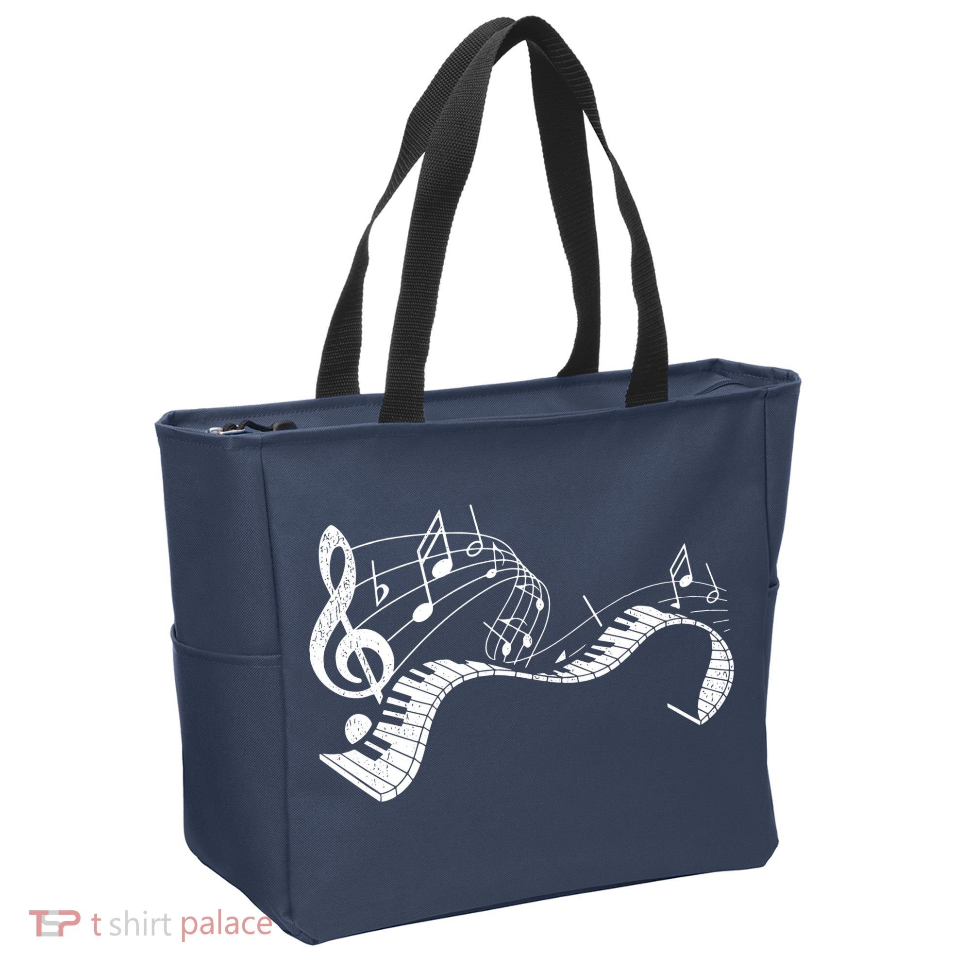 Pianist Music Notes Treble Clef Piano Player Keyboard Piano Tote Bag