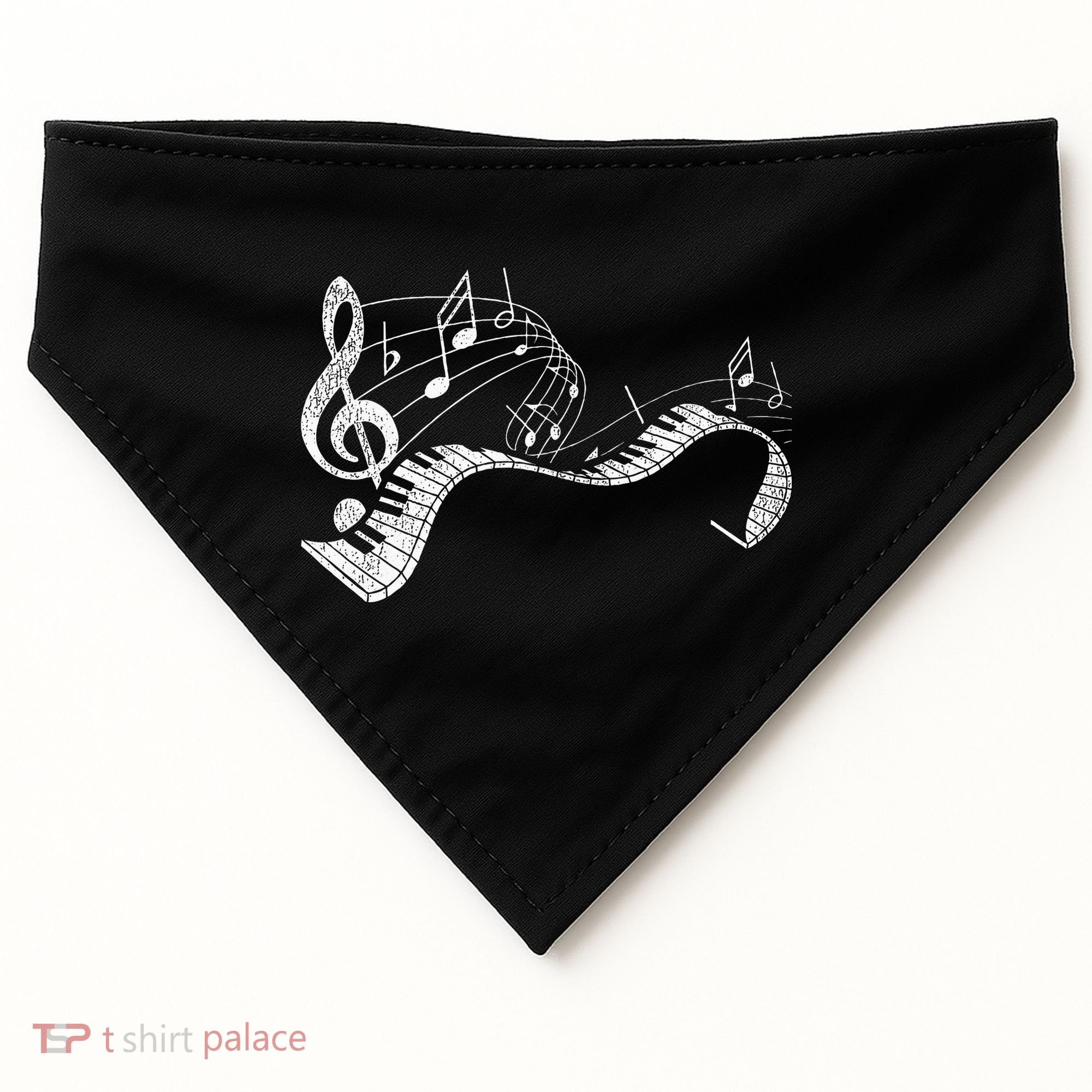 Pianist Music Notes Treble Clef Piano Player Keyboard Piano USA-Made Doggie Bandana