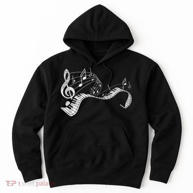 Pianist Music Notes Treble Clef Piano Player Keyboard Piano Hoodie