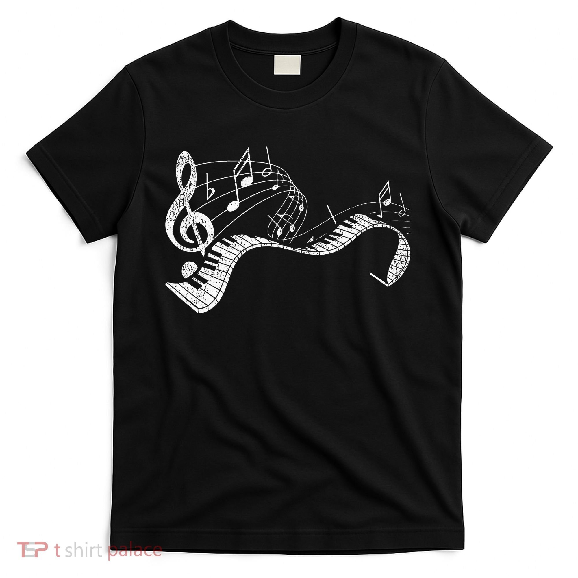 Pianist Music Notes Treble Clef Piano Player Keyboard Piano T-Shirt