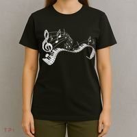 Pianist Music Notes Treble Clef Piano Player Keyboard Piano T-Shirt thumb 4